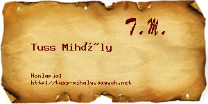 Tuss Mihály névjegykártya